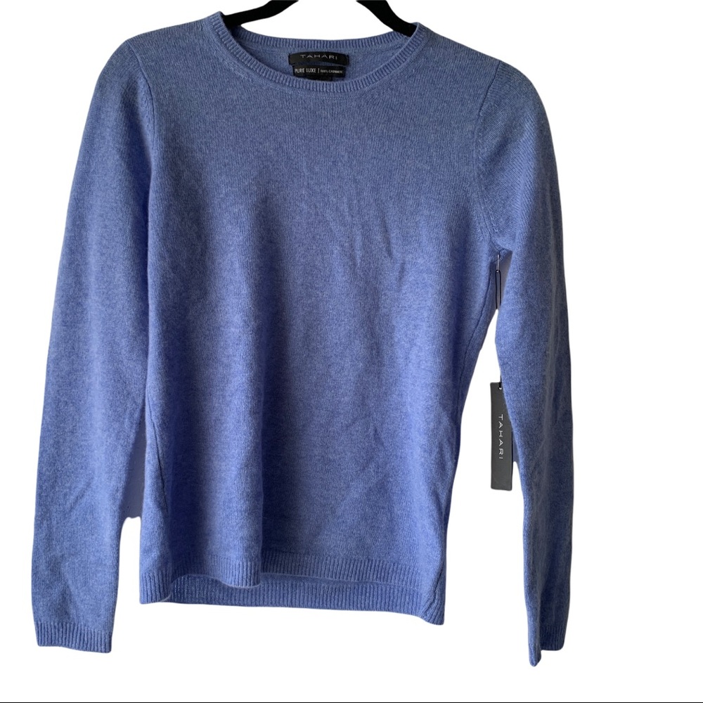 Tahari Pure luxe crewneck 100% cashmere sweater